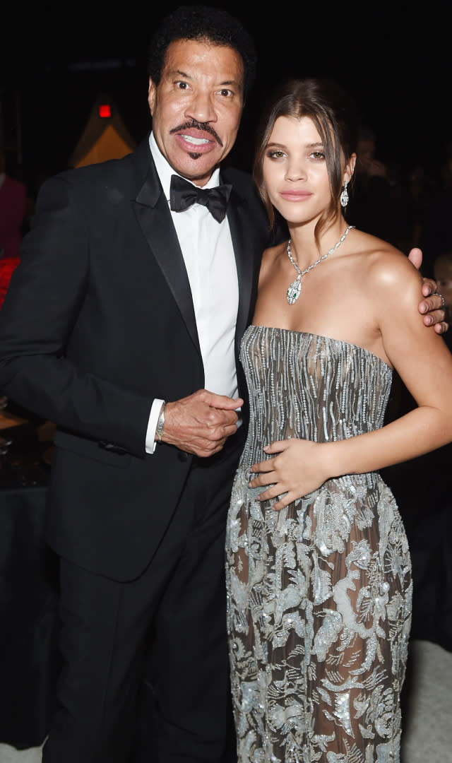 WEST HOLLYWOOD, CA – MARCH 04: Lionel Richie (L) and Sofia Richie attend the 26th annual Elton John AIDS Foundation Academy Awards Viewing Party sponsored by Bulgari, celebrating EJAF and the 90th Academy Awards at The City of West Hollywood Park. <em>Photo by Jamie McCarthy/Getty Images for EJAF.</em>