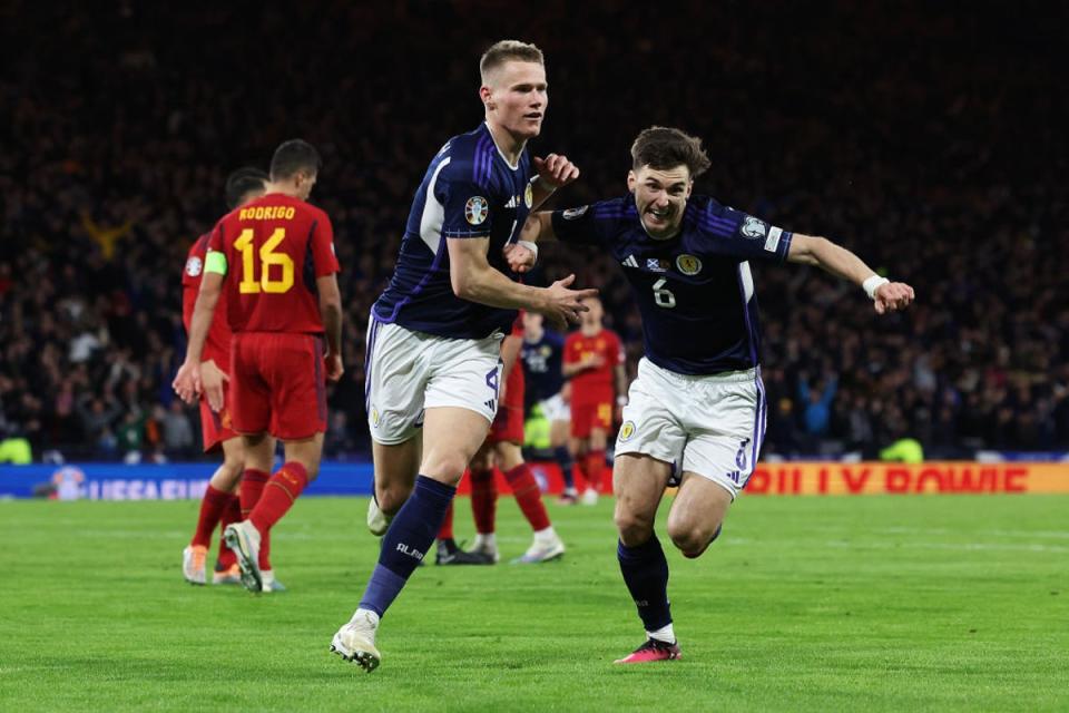 Tierney helped set up McTominay’s second with a bursting run (Getty Images)