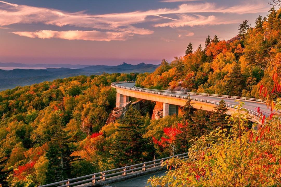 One of the longest scenic drives in the world, the Linn Cove Viaduct.