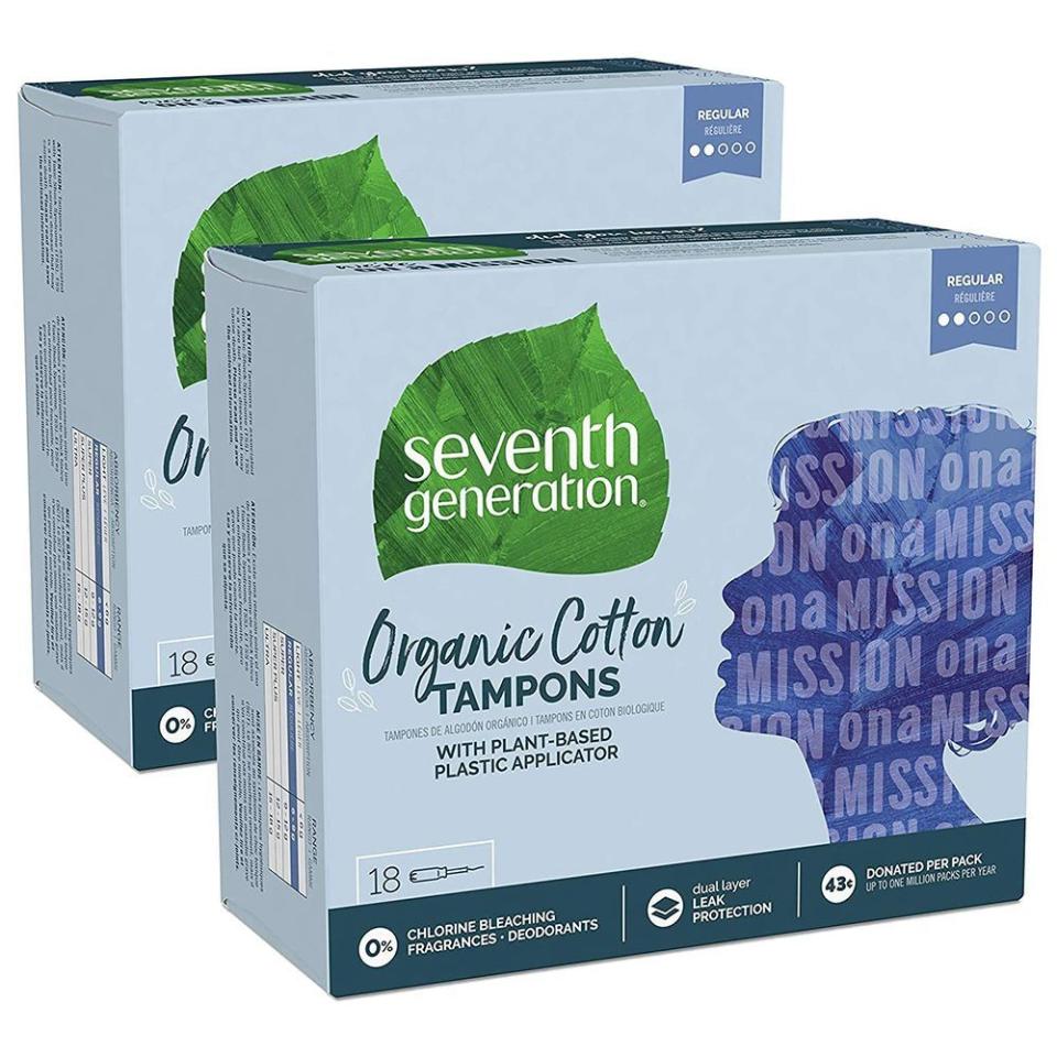 8) Seventh Generation Organic Cotton Tampons (2-Pack; 18-Count)