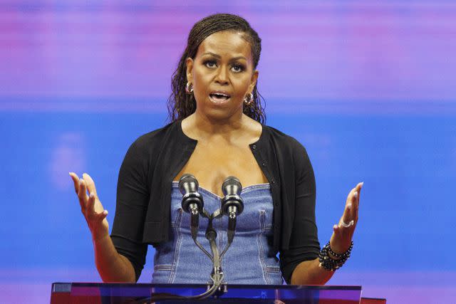 <p>CJ GUNTHER/EPA-EFE/Shutterstock</p> Michelle Obama at the US Open in New York City on Aug. 28, 2023