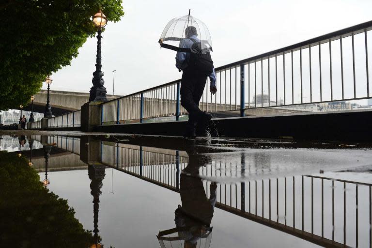 Torrential thunderstorms saw a week’s worth of rain fall in one hour early today as forecasters said a heatwave was on its way.Storms caused by the “Saharan Bubble” — a 2,000-mile-wide plume of air — hit London, disrupting travel services. Up to 13mm of rain fell in 60 minutes in parts of the South-East. But following the deluge, forecasters predict temperatures of more than 30C by the end of the week. Public Health England raised the heatwave threat to Level 2, with UK temperatures set to be higher than Egypt and Thailand.Met Office meteorologist Met Office forecaster Grahame Madge said Saharan Bubble was “not a meteorological term, but it’s quite a good description of this hot air moving over northern Africa.”He said: “We’re expecting temperatures of 48 or 49C in Algeria, which will be extending across the Mediterranean and the EU.> Thunderstorms in the southeast have moved away so many areas will have a dry and warm lunch hour, but carry an umbrella ☂️ in the northern half of Wales or England, and wear a coat 🧥 near northeastern coasts pic.twitter.com/tjzUmdDHCE> > — Met Office (@metoffice) > > June 25, 2019“Closer to home, France is expecting very high temperatures, with the chance of June records being broken and possibly all-time records too.“That building heat will begin to be felt in the UK because of low pressure drawing that hot air towards us.“The heat will make its way to the UK by Friday and Saturday, with temperatures in the low 30s across the south and south east.“It’s a much drier outlook, although there is still a chance of some heavier showers in some places.> The mercury will rise during the next few days as hot air arrives from Spain and France. Join Alex and Aidan on The Weather Studio Live at 1300 discussing European temperature records, how hot it will be in the UK and whether or not it will be a heatwave. > Got a question for us? pic.twitter.com/YQfVptzCkg> > — Met Office (@metoffice) > > June 25, 2019“All the weather warnings have now expired and most places can expect drier and brighter conditions.”A netweather.tv spokesman added: “Friday for inland south-west Britain looks the hottest spot at the moment. Up to the mid-thirties could be possible. Those at, or heading to Glastonbury could be sweltering.”In Europe, experts said temperatures could exceed 40C this week as a result of the “Saharan Bubble”, with high humidity making it feel like 47C. Officials in Paris have set up “cool rooms” in municipal buildings, opened pools for late-night swimming, installed extra drinking fountains and suspended school exams.This morning’s torrential storms flooded some of the busiest railway lines into London, causing disruption for tens of thousands of commuters. There were warnings of more delays this evening with trains and staff out of place because of the earlier problems. The wettest area was East Malling in Kent, where 19.4mm of rain fell in three hours.In Haywards Heath this morning, all services through the area including Southern, the Brighton line and Gatwick Express into Victoria and the through London Thameslink services via London Bridge from Brighton to Bedford, suffered cancellations and major delays. All passengers using the Gatwick Express, Great Northern, Southern and Thameslink services “during the afternoon and evening” were advised to leave extra time for their journeys, while services between Paddington, the West and Wales were delayed by damage to overhead power cables between Didcot Parkway and Swindon.