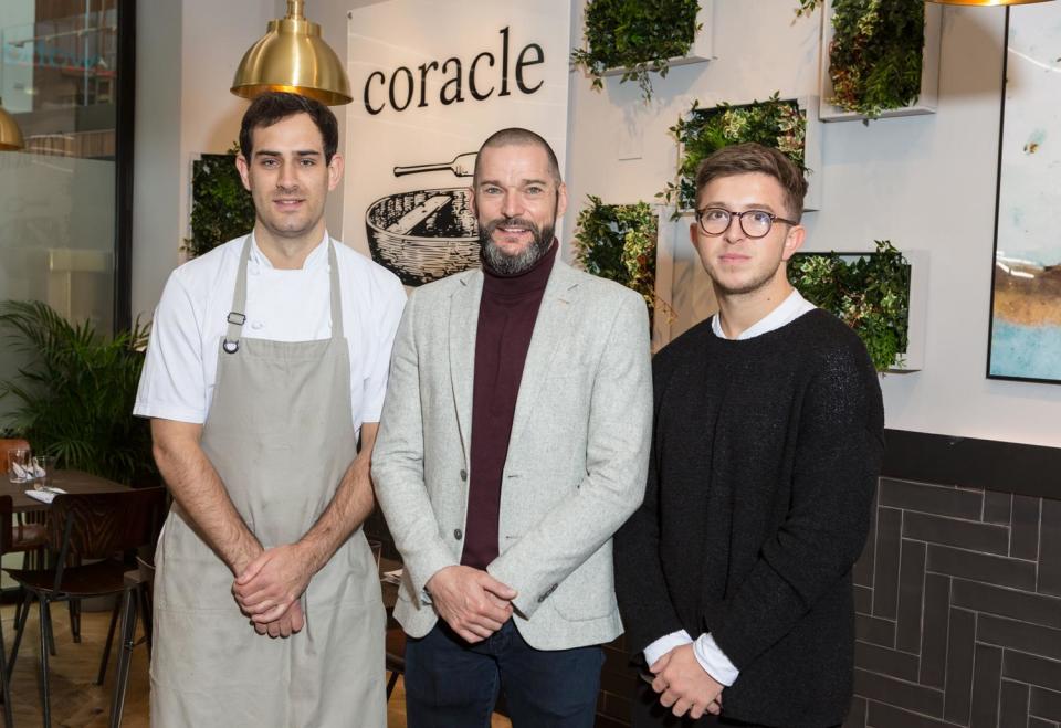 Welsh pride: Coracle founders Adam Wood (left) and Gethin Davies (right), with My Million Pound Menu host Fred Sirieix