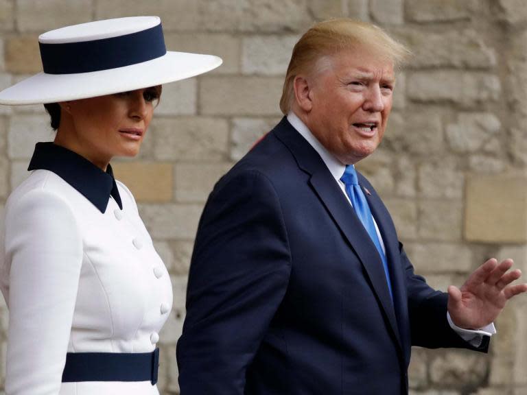 Donald Trump has posted a series of tweets after meeting the Royal Family on Monday, claiming he has not seen the massive demonstrations opposing his state visit and calling on the UK to get “rid of the shackles” amid its Brexit negotiations. The president praised the queen, saying “the entire Royal family have been fantastic,” before wading into British politics and suggesting the demonstrations against him do not actually exist. “London part of trip is going really well,” Mr Trump wrote on Monday. “The Queen and the entire Royal family have been fantastic. The relationship with the United Kingdom is very strong. Tremendous crowds of well wishers and people that love our Country.”“Haven’t seen any protests yet, but I’m sure the Fake News will be working hard to find them,” he added. “Great love all around. Also, big Trade Deal is possible once U.K. gets rid of the shackles. Already starting to talk!”Mr Trump raised controversy just before beginning his visit to the UK by speaking with a British tabloid called The Sun, effectively endorsing Boris Johnson to become the next prime minister and suggesting he could have handled Brexit negotiations better than Theresa May. The interview and resulting backlash was almost eerily similar to Mr Trump’s last visit, when he spoke to The Sun just before arriving in the UK and taking the rare step from a US president of jumping into British politics. “I think Boris would do a very good job. I think he would be excellent,” Mr Trump said. > London part of trip is going really well. The Queen and the entire Royal family have been fantastic. The relationship with the United Kingdom is very strong. Tremendous crowds of well wishers and people that love our Country. Haven’t seen any protests yet, but I’m sure the....> > — Donald J. Trump (@realDonaldTrump) > > June 3, 2019“I like him. I have always liked him. I don’t know that he is going to be chosen, but I think he is a very good guy, a very talented person,” he added. “He has been very positive about me and our country.”Typically US presidents do not step into British politics, particularly when a sitting prime minister is expected to step down as Ms May announced last month.The president added to his series of tweets from the UK that Russia had allegedly informed his administration it had “removed most of their people from Venezuela.” He also encouraged Mexico to stop “the flow of people and drugs through their country” to the US southern border, writing, “They can do it if they want!”Mr Trump will meet the prime minister for a bilateral meeting on Tuesday, before hosting a dinner at the ambassador’s residence in London called the Winfield House. He then heads to Portsmouth on Wednesday to participate in a commemoration honouring the 75-year anniversary of D-Day, before departing for Ireland.