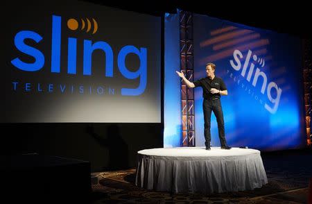 Roger Lynch, CEO of Sling TV, announces the new Sling Television streaming service by Dish during the Dish news conference at the International Consumer Electronics show (CES) in Las Vegas, Nevada January 5, 2015. REUTERS/Rick Wilking