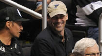 <p>Jon Hamm is a big Blues fan, but has yet to make a trip to a playoff game this year. (Noah Graham/NHLI via Getty Images) </p>