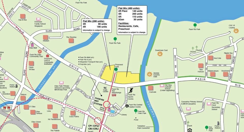 Pasir Ris HDB BTO Oct 2024 location, flats bounded by Pasir Ris Drive 3. Source: HDB