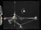 <b>Designing 007 - Fifty Years of Bond Style exhibition</b><br><br>Harry Lange’s artwork for exterior space station, Moonraker