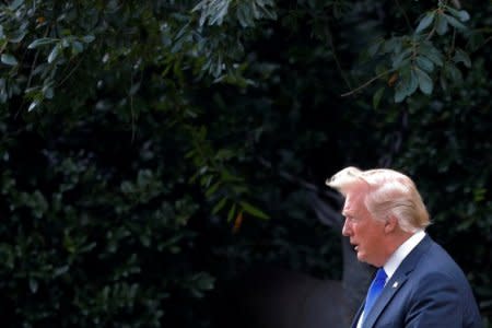 U.S. President Donald Trump departs the White House, to travel to Nevada for a campaign rally, in Washington, U.S., September 20, 2018.   REUTERS/Brian Snyder