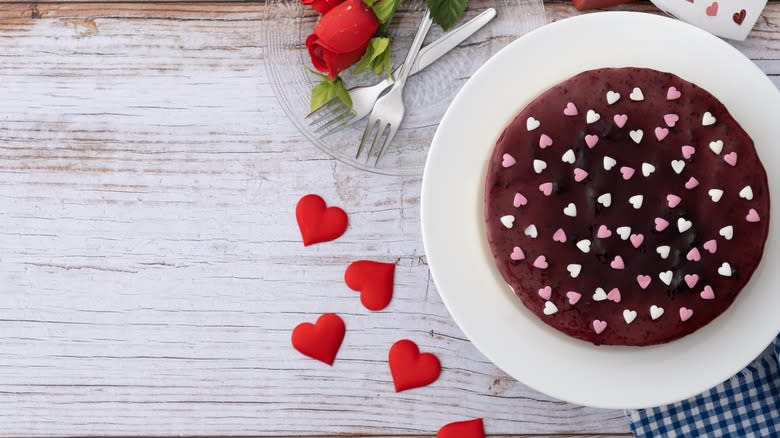 Cheesecake with Valentine's them