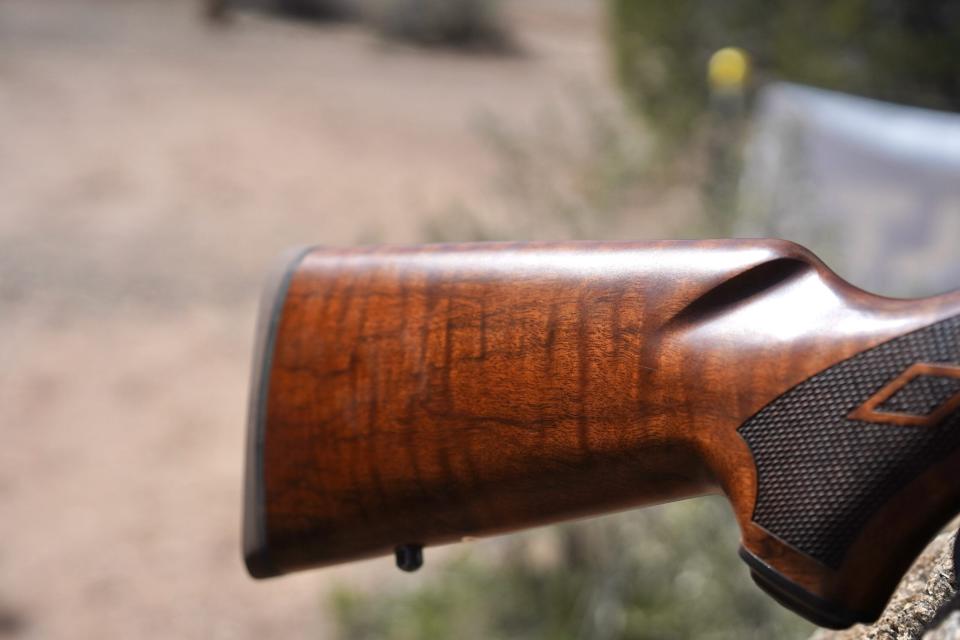 The Marlin 336 Classic's walnut stock.