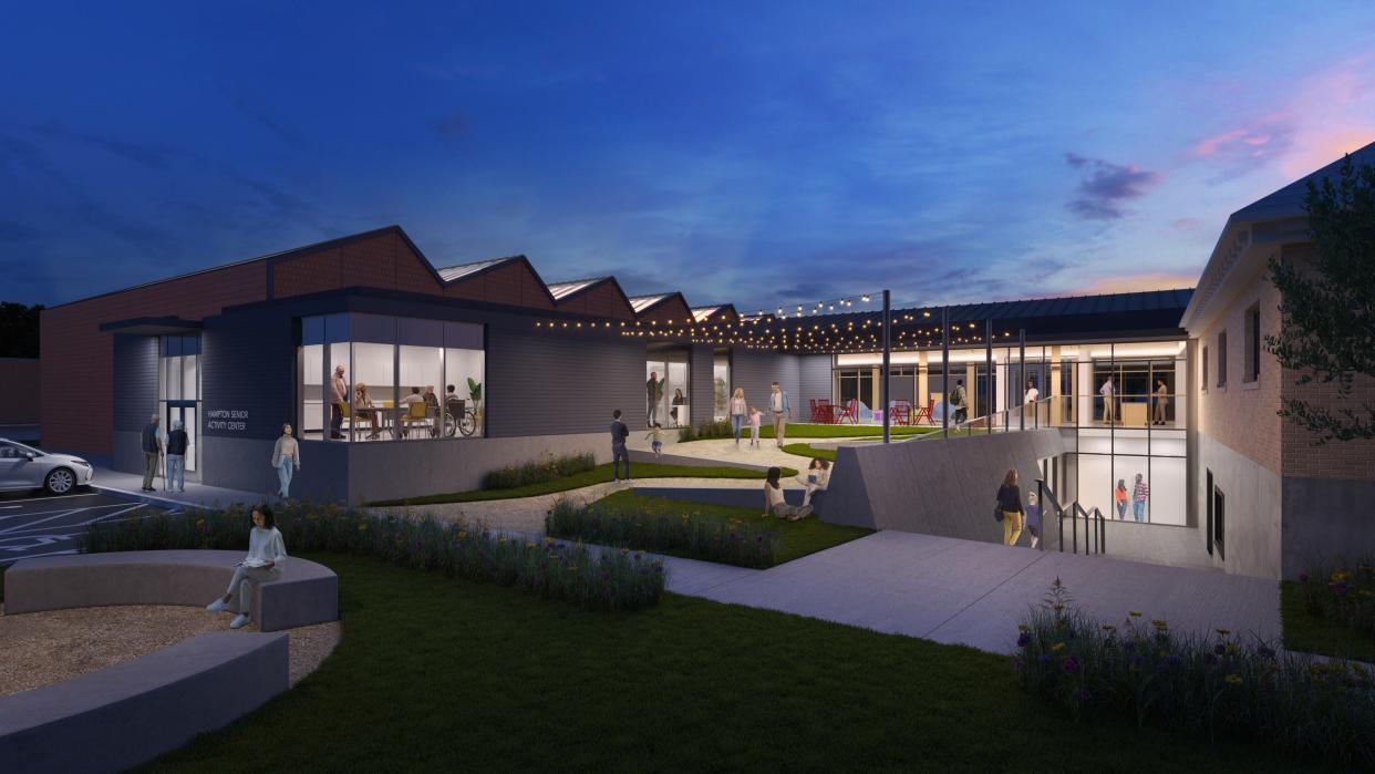 A rendering of the proposed Hampton Hub community center project being spearheaded by the Lane Memorial Library and the Parks and Recreation Department.