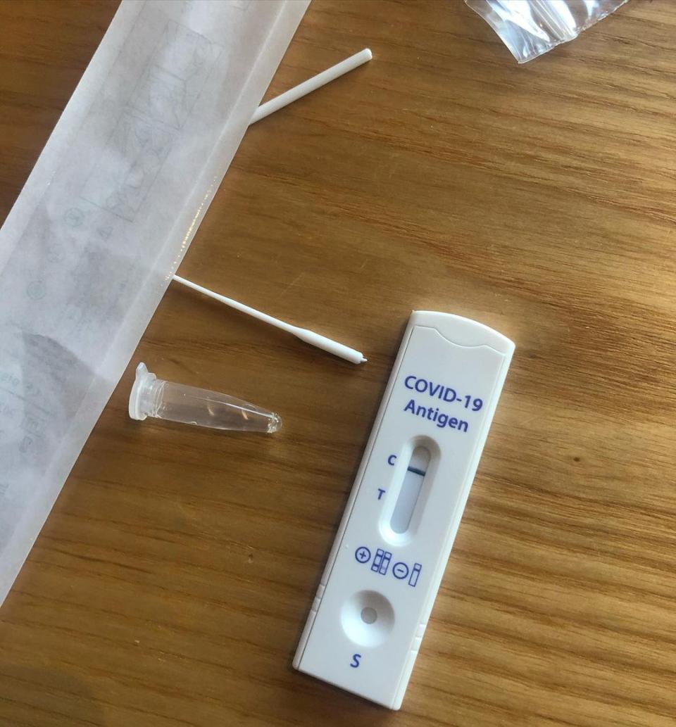 Last month, Jeremy shared a photo of an at-home Covid test that did not indicate he was positive with only the Control section of the test showing a line – both the C and T section will have lines if the person taking the test is positive. Photo: Instagram/Jeremy Clarkson