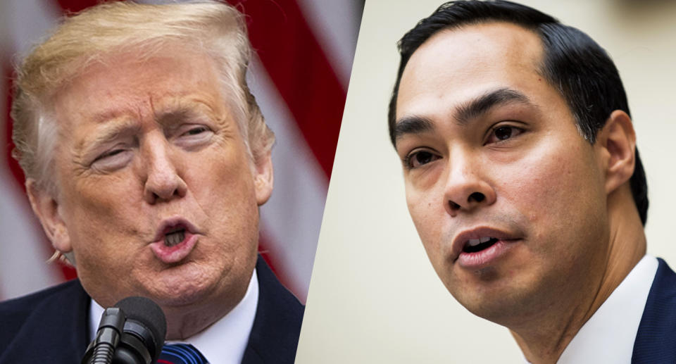 Donald Trump and Julián Castro. (Photos: Al Drago/Bloomberg via Getty Images, Pete Marovich/Bloomberg via Getty Images)