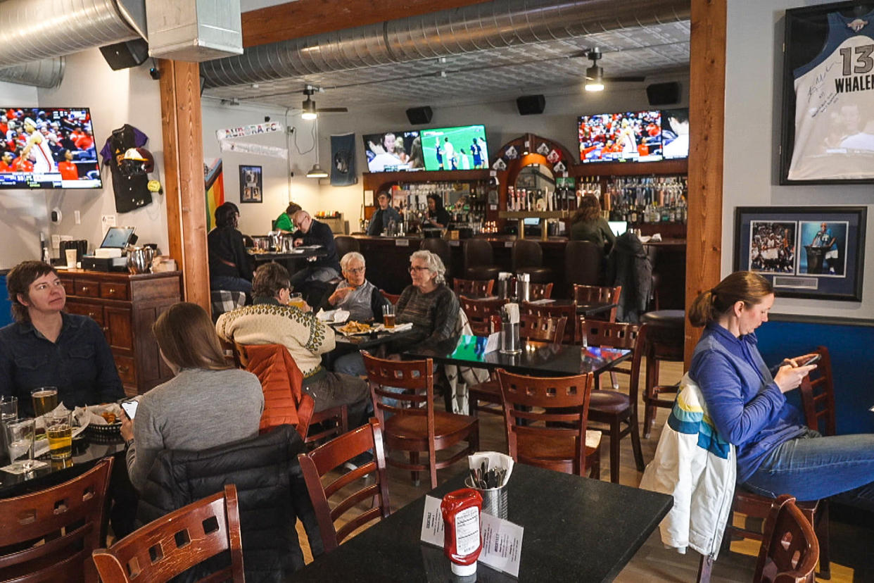 A Bar of Their Own is the first bar in the Midwest to focus solely on women’s sports. (NBC News)