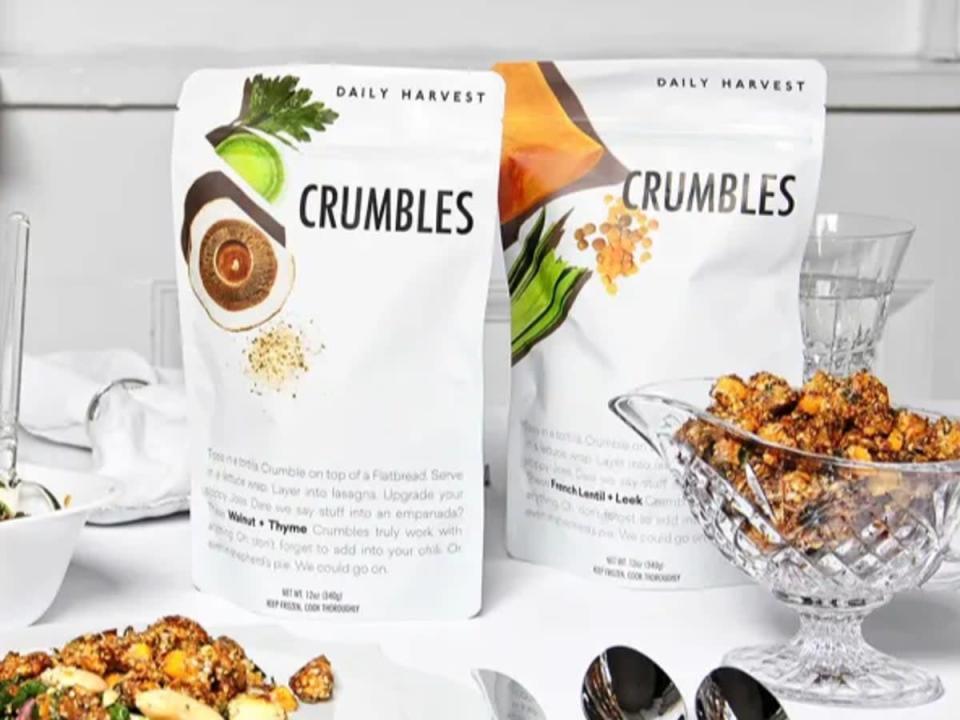 Daily Harvest’s Crumbles product, including Walnut + Thyme and the now recalled French Lentil + Leek (Daily Harvest)