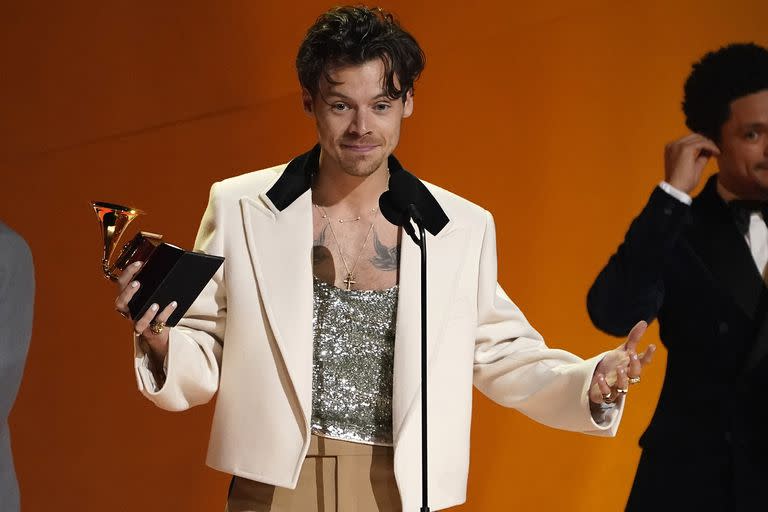 Harry Styles accepts the award for album of the year for 