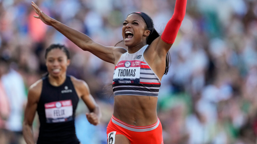 Hometown Celebration Gabby Thomas wins gold in 4x100m relay at Olympics