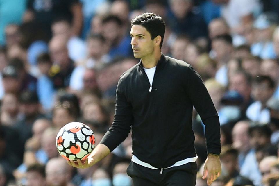 Mikel Arteta’s Arsenal have lost all three of their Premier League matches this term  (AFP via Getty Images)