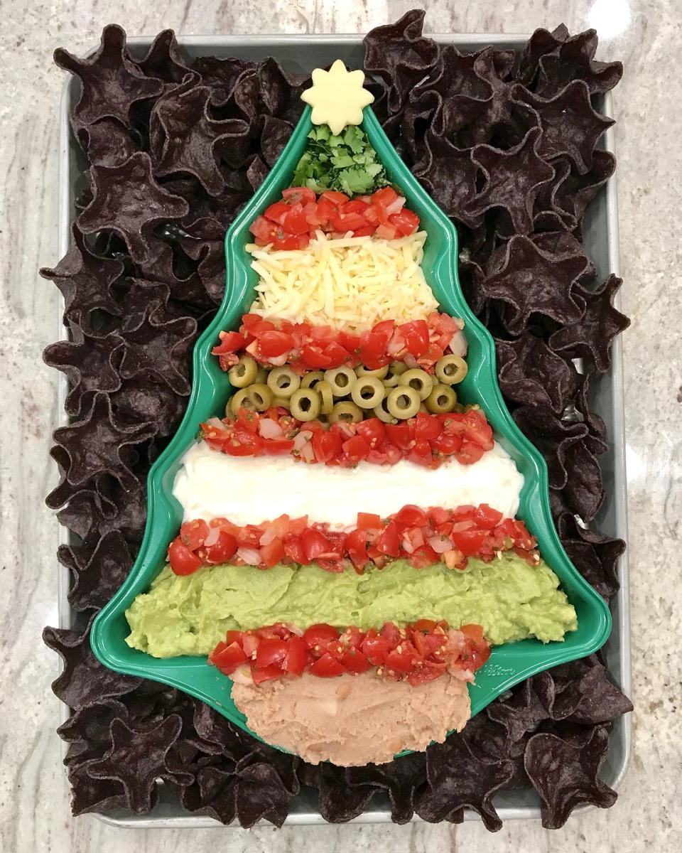 Christmas Tree Seven-Layer Dip