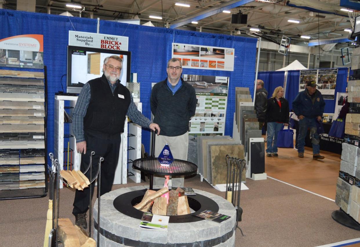 The Emmet Brick and Block booth is seen at the Northern Michigan Home and Outdoor Living Show.