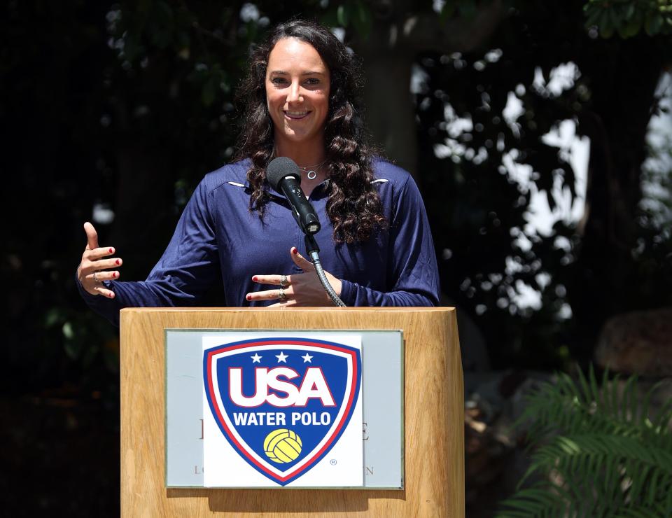 U.S. Olympic women's water polo team captain Maggie Steffens says of the possibility of a three-peat:  "I think it’s a cool opportunity for us."