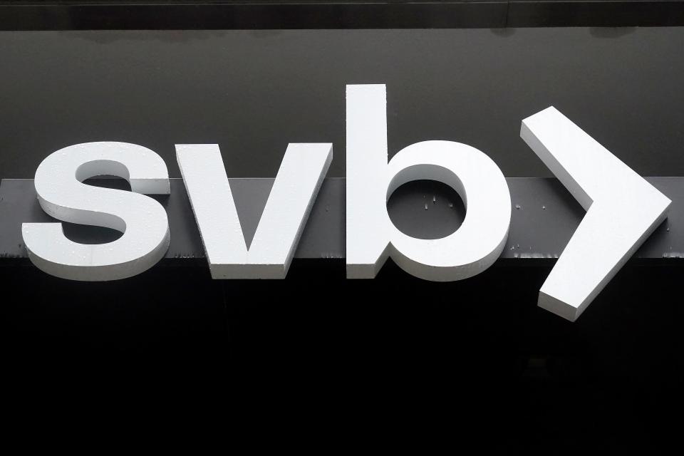 A sign for a Silicon Valley Bank private branch is displayed in San Francisco, Tuesday, March 14, 2023. (AP Photo/Jeff Chiu)