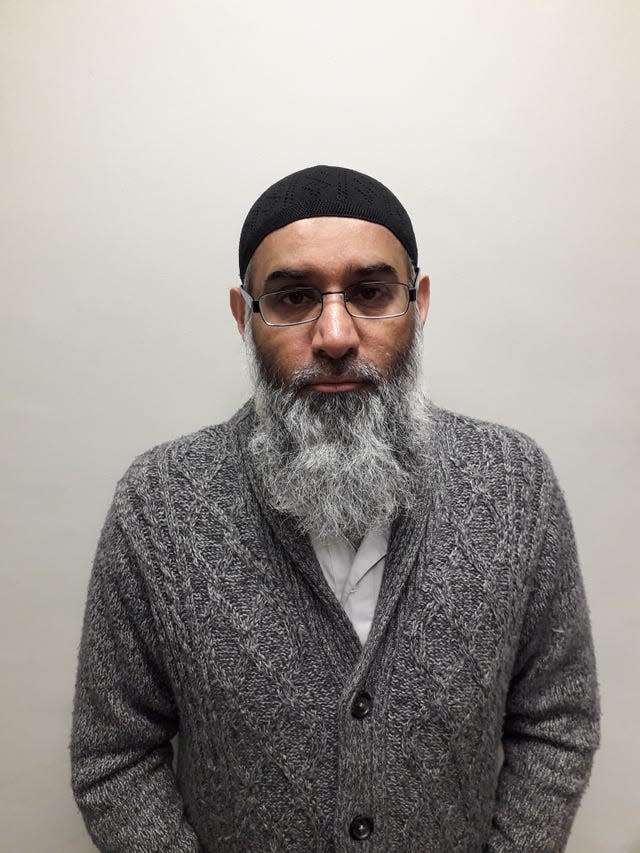 Anjem Choudary facing the camera