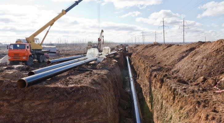 underground pipes being installed