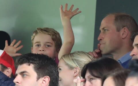 Prince George of Cambridge, Prince William, Duke of Cambridge and Catherine, Duchess of Cambridge are seen in the stands during the Premier League match between Norwich City and Aston Villa - Credit: Mark Leech/Offside