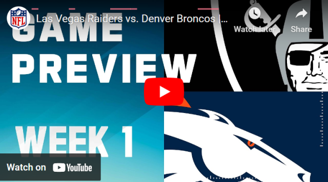 How to Watch the Las Vegas Raiders vs. Denver Broncos - NFL: Week 1