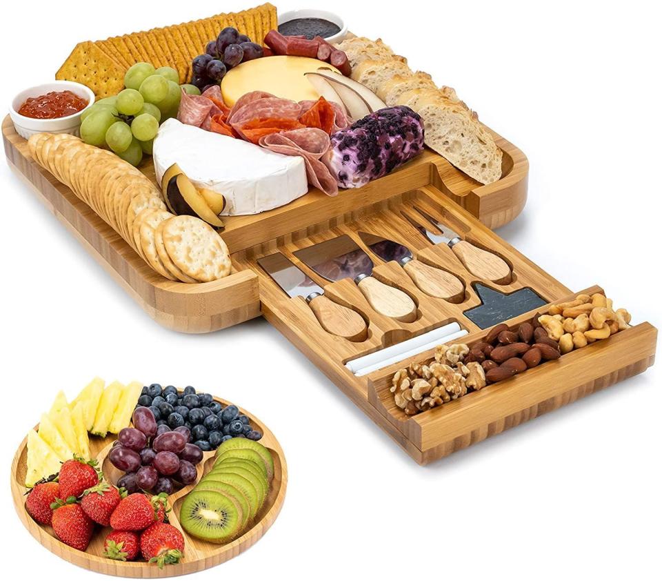 18) Bamboo Cheese Board and Knife Set