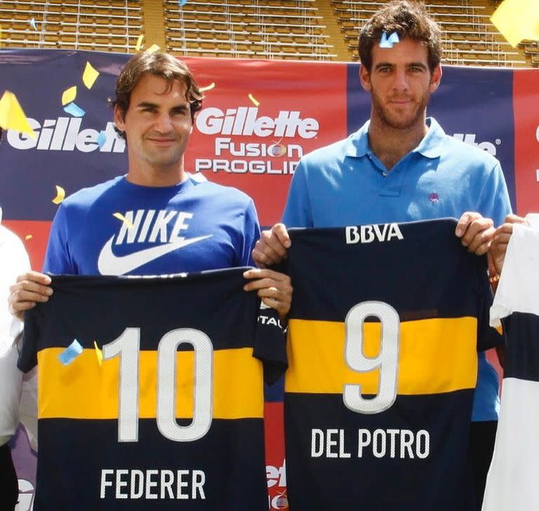 Una de las fotos que eligió Juan Martín del Potro para homenajear a Roger Federer (Foto: Instagram @delpotrojuan)