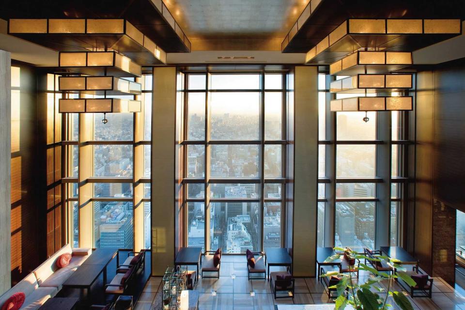 Lobby of the Mandarin Oriental,Tokyo, voted one of the best hotels in Tokyo