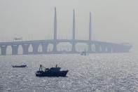 <p>The Hong Kong-Zhuhai-Macau Bridge, the world’s longest cross-sea project, which has a total length of 55 kilometers. (AP Photo/Kin Cheung) </p>