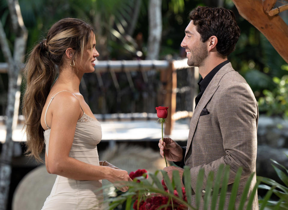 The Bachelor's Joey Graziadei and Kelsey A. (John Fleenor / ABC)