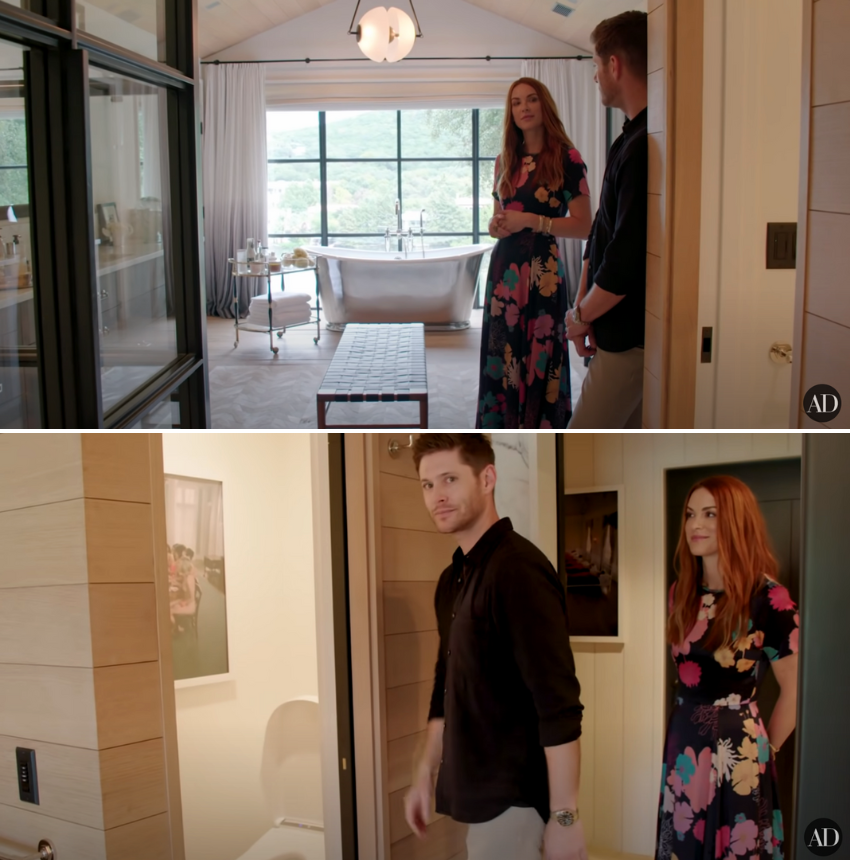 Jensen and Danneel Ackles in their bathroom