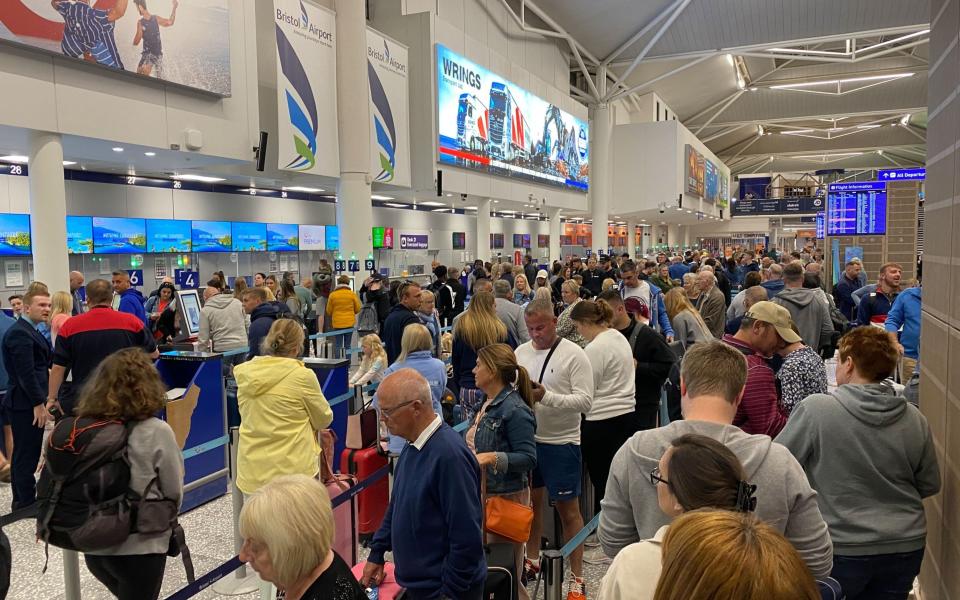 Queues at Bristol Airport as airlines cancel flights during the holiday season - Lee Thomas