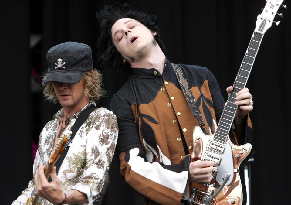 Brendan Benson and Jack White of the Raconteurs perform June 13, 2008, at Bonnaroo in Manchester, Tenn.