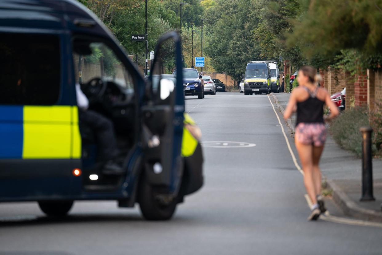 Police in the Chiswick area in west London where Khalife was eventually found (Jamie Lashmar/PA) (PA Wire)