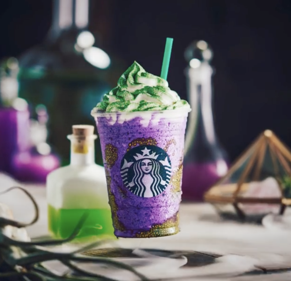 <p><a href="https://www.delish.com/food-news/a24174710/starbucks-witchs-brew-frappuccino/" rel="nofollow noopener" target="_blank" data-ylk="slk:It...it tastes like a creamsicle;elm:context_link;itc:0;sec:content-canvas" class="link ">It...it tastes like a creamsicle</a>! Even though...even though it looks like <em>that</em>! Have you ever heard of anything more magical!? </p>