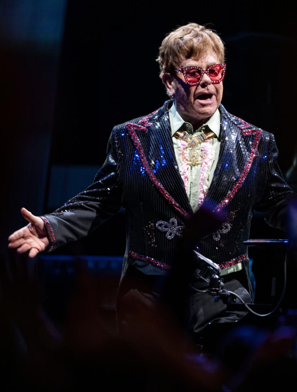 Elton John performed his Farewell Yellow Brick Road Tour on Friday, April 1, 2022, at Gainbridge on Gainbridge Fieldhouse in Indianapolis. 