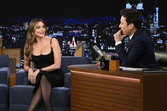 <p>Todd Owyoung/NBC via Getty</p> Vergara spoke about preferring the men in New York City on 'Jimmy Fallon'