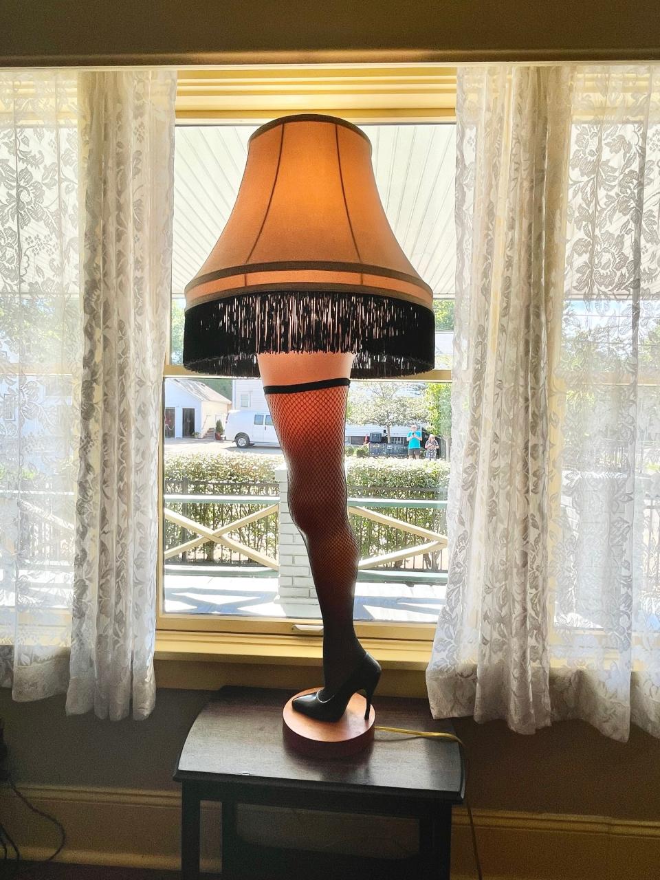 A "major award" stands in the window of A Christmas Story House, just as it did (for a while) in the movie.