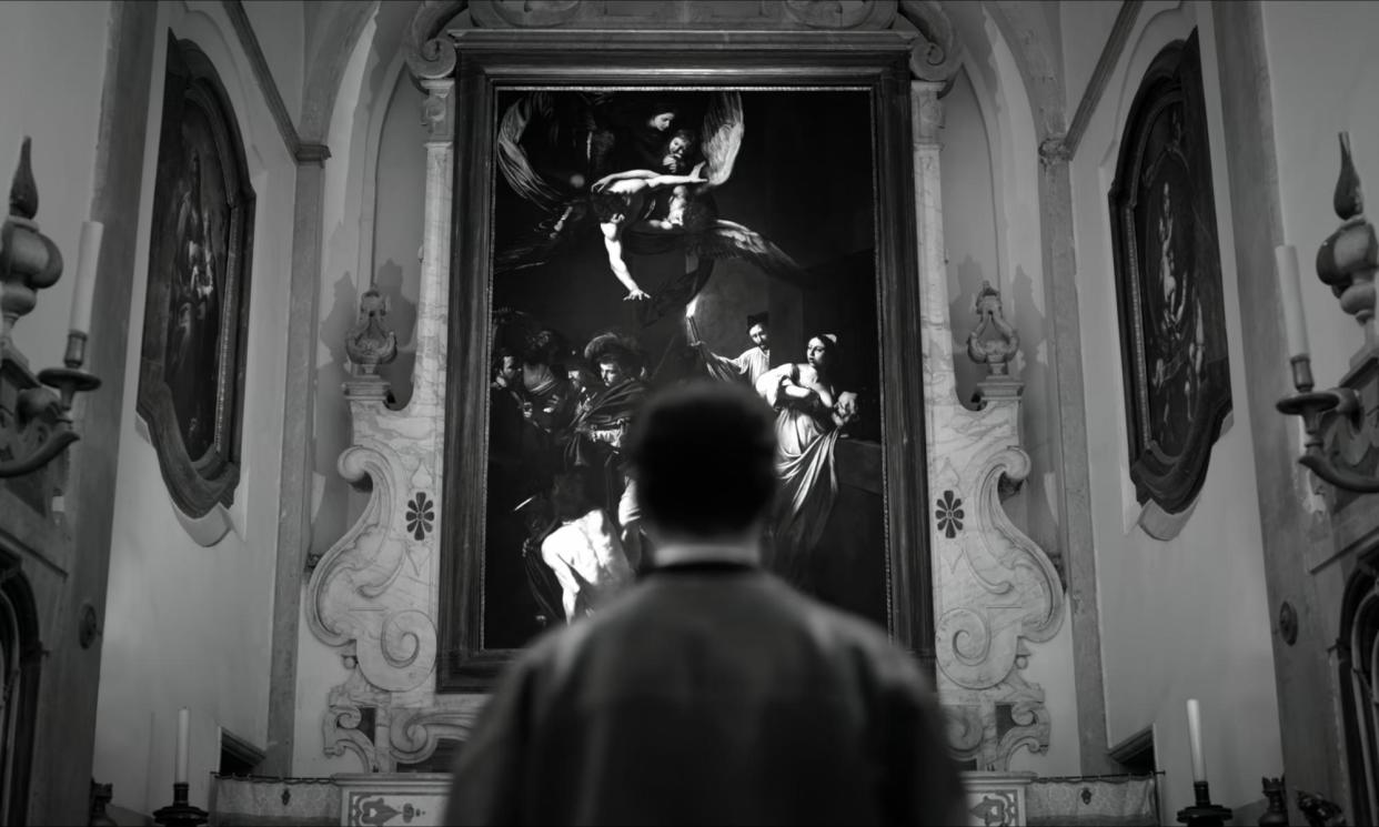 <span>Tom Ripley (Andrew Scott) wonders at Caravaggio’s masterpiece The Seven Acts of Mercy in the Pio Monte della Misericordia in Naples.</span><span>Photograph: Netflix</span>