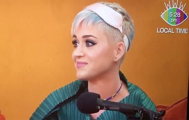 Katy during her Witness World Wide livestream. Source: YouTube