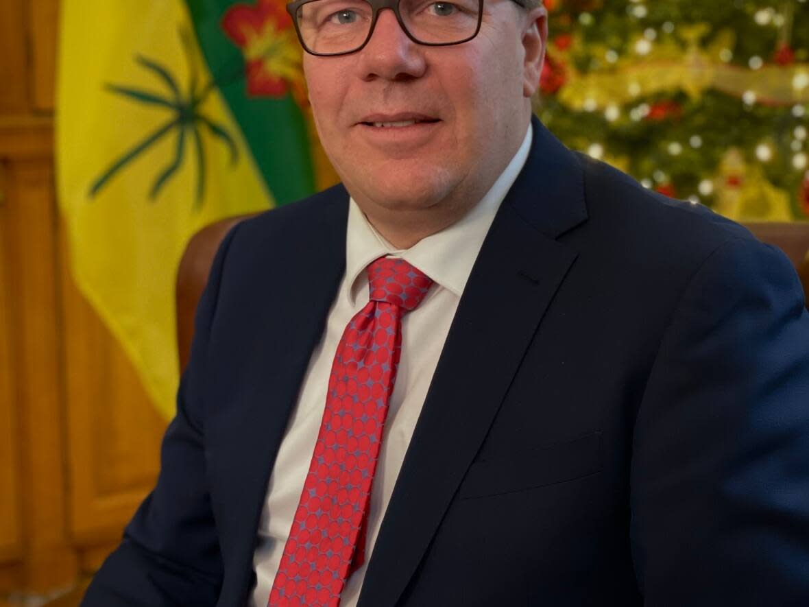 In a year-end interview with the CBC, Premier Scott Moe says welcoming displaced Ukrainians and distributing $500 to all Saskatchewan adults are two things that stand out from a challenging year.  (Richard Agecoutay/CBC - image credit)