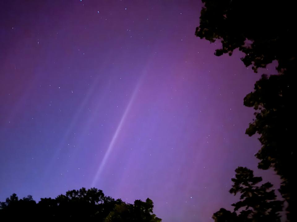 The Aurora borealis dances in the Tallahassee sky late Friday night, May 10, 2024. For best viewing shoot it on night mode with at least a three second exposure.