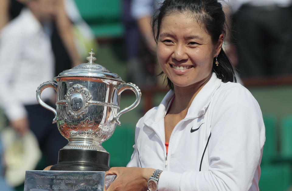 China's Li Na became the first Asian-born player to win a Grand Slam when she won the French Open in 2011. (JACQUES DEMARTHON/AFP via Getty Images)