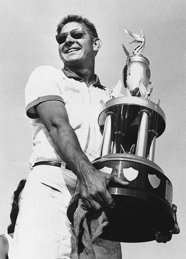 fireball roberts holding trophy